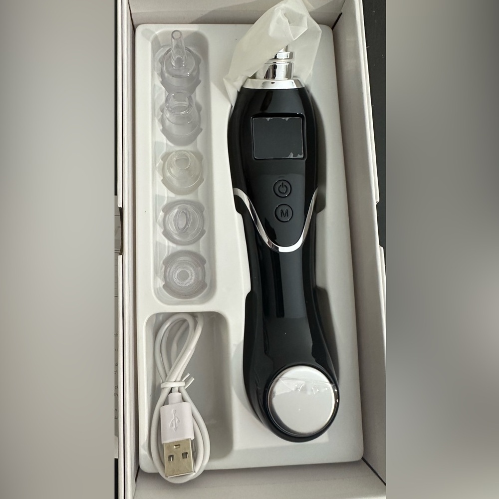 Black Facial Cleansing Device with Attachments